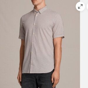 💙  All Saints Palmate Button-Down Shirt • Men’s Small 🌴